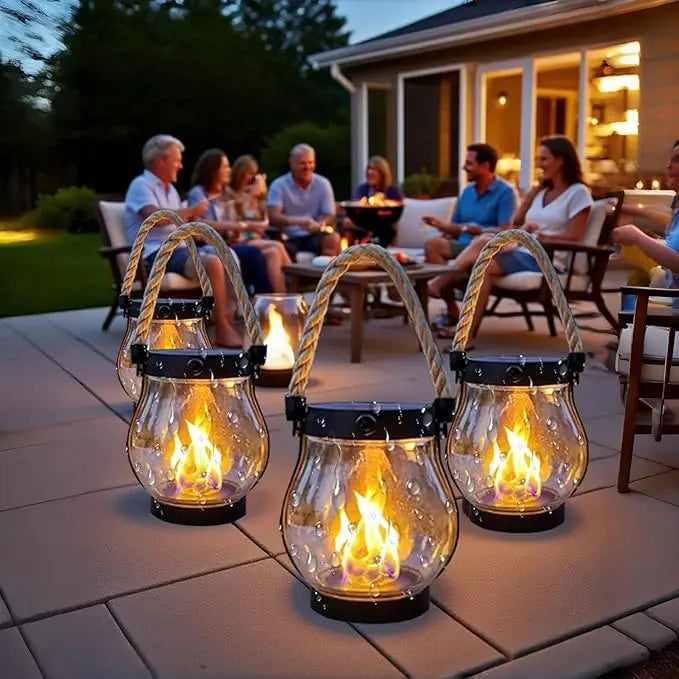 Nordlicht lanterne solaire LED moderne résistante aux intempéries noire jardin