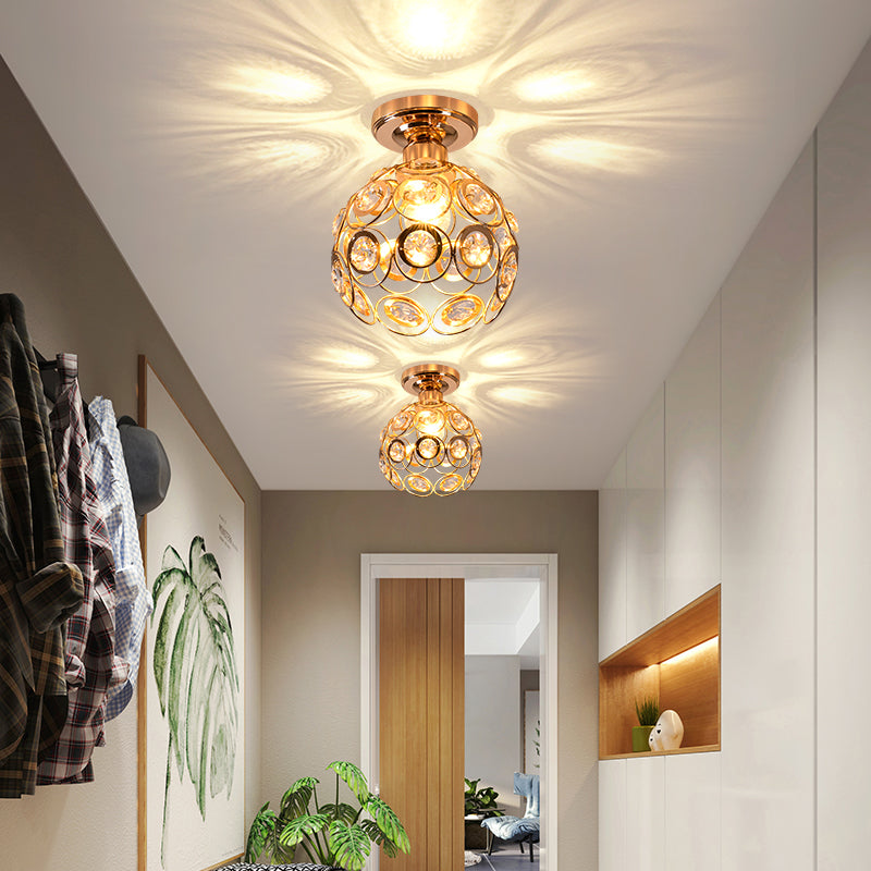 LumaAurora – Plafonnier Cristal Luxe Finition Dorée Salon/Hall