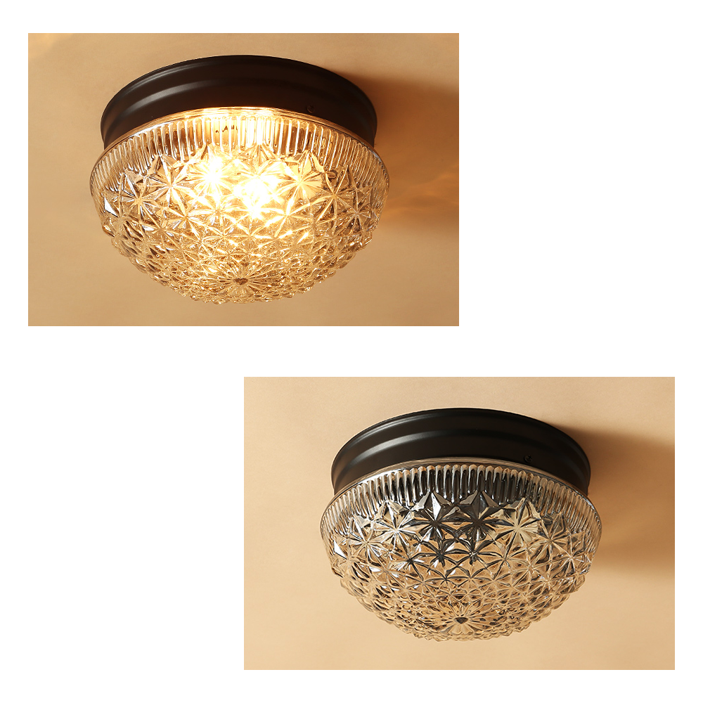 CrystalBreeze – Plafonnier en Verre Strié pour Chambre