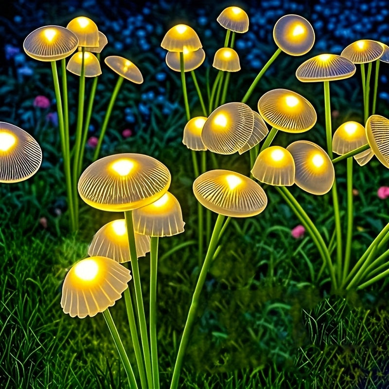 Lampes Solaires de Jardin Champignon Méduse Plastique 45 cm – LED, IP65, À Planter