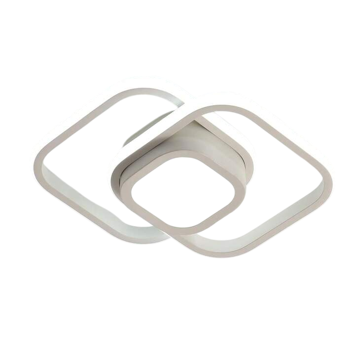 Orbis – Plafonnier LED Double Anneau Moderne Blanc Salon