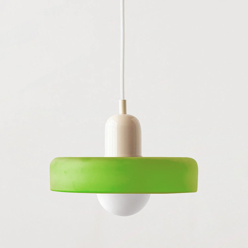 LuminoBau – Suspension Bauhaus en Verre Coloré, Design Moderne, Intérieur