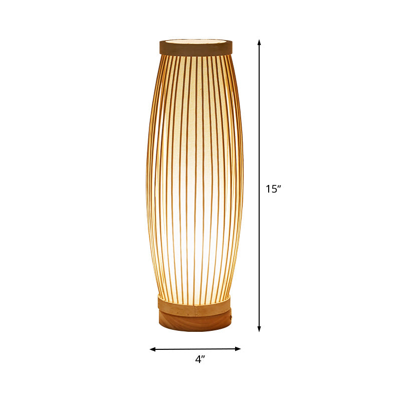 BambooSerenity – Lampe de Table d’Inspiration Orientale en Bambou avec Lumière Chaude