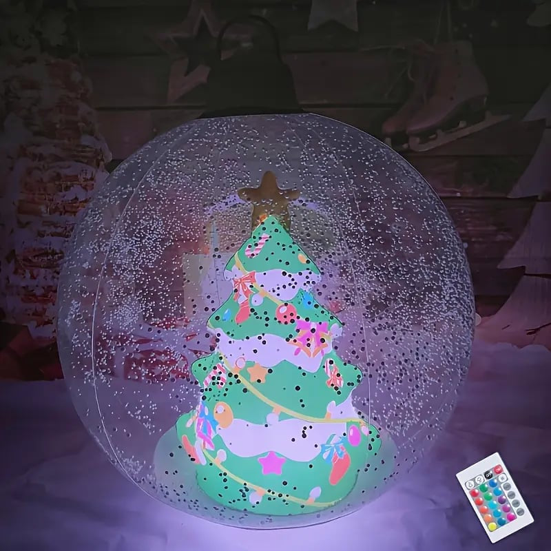 Boule de Noël lumineuse 60 cm avec LED et télécommande, déco extérieure bonhomme de neige, Père Noël, sapin ou renne