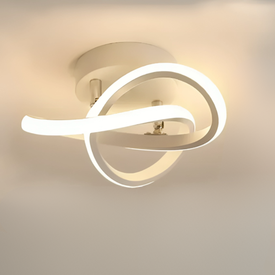 Orbis – Plafonnier LED Double Anneau Moderne Blanc Salon