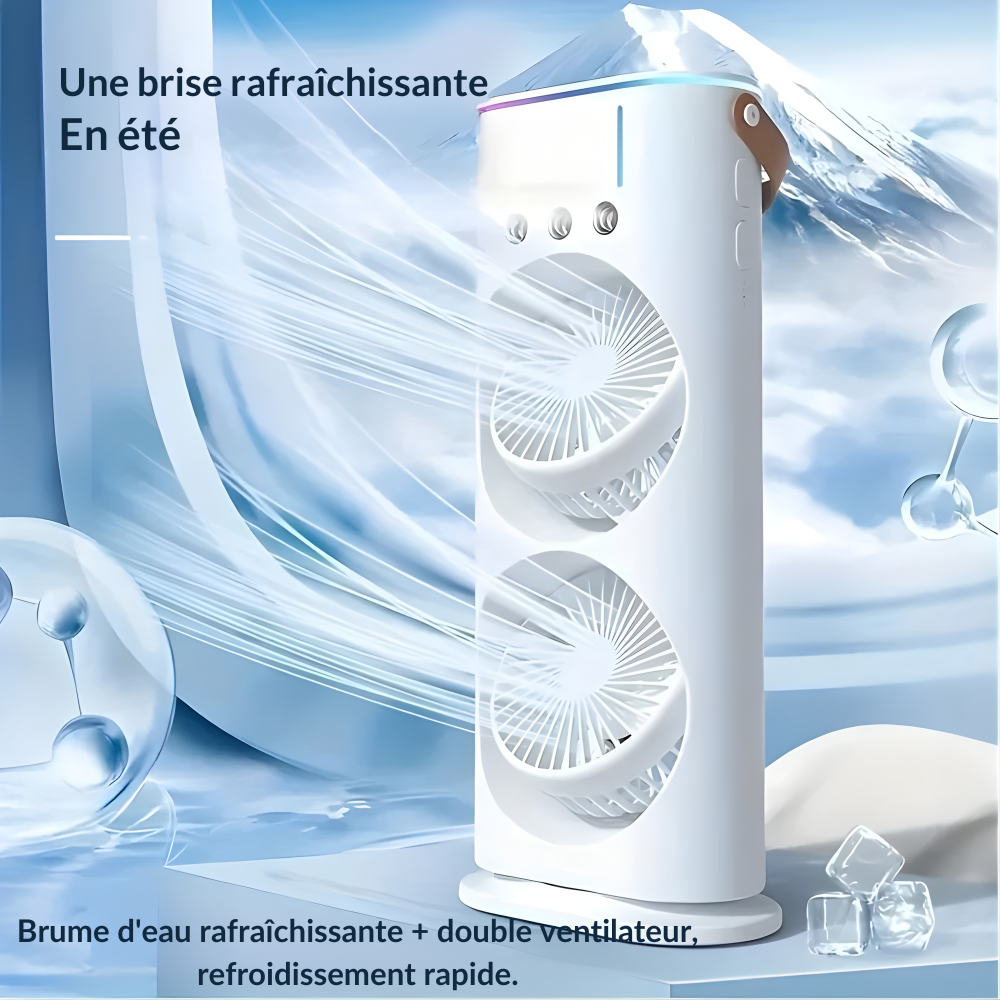 Climatiseur Portable | Double Tête, Rechargeable USB
