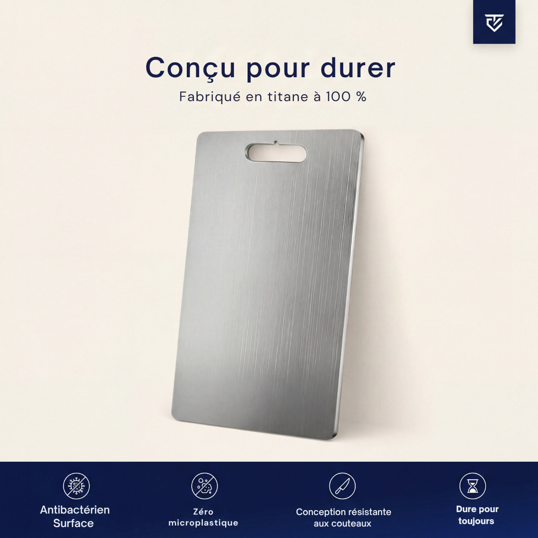 Planche à Découper | Titane Durable, Résistante aux Taches