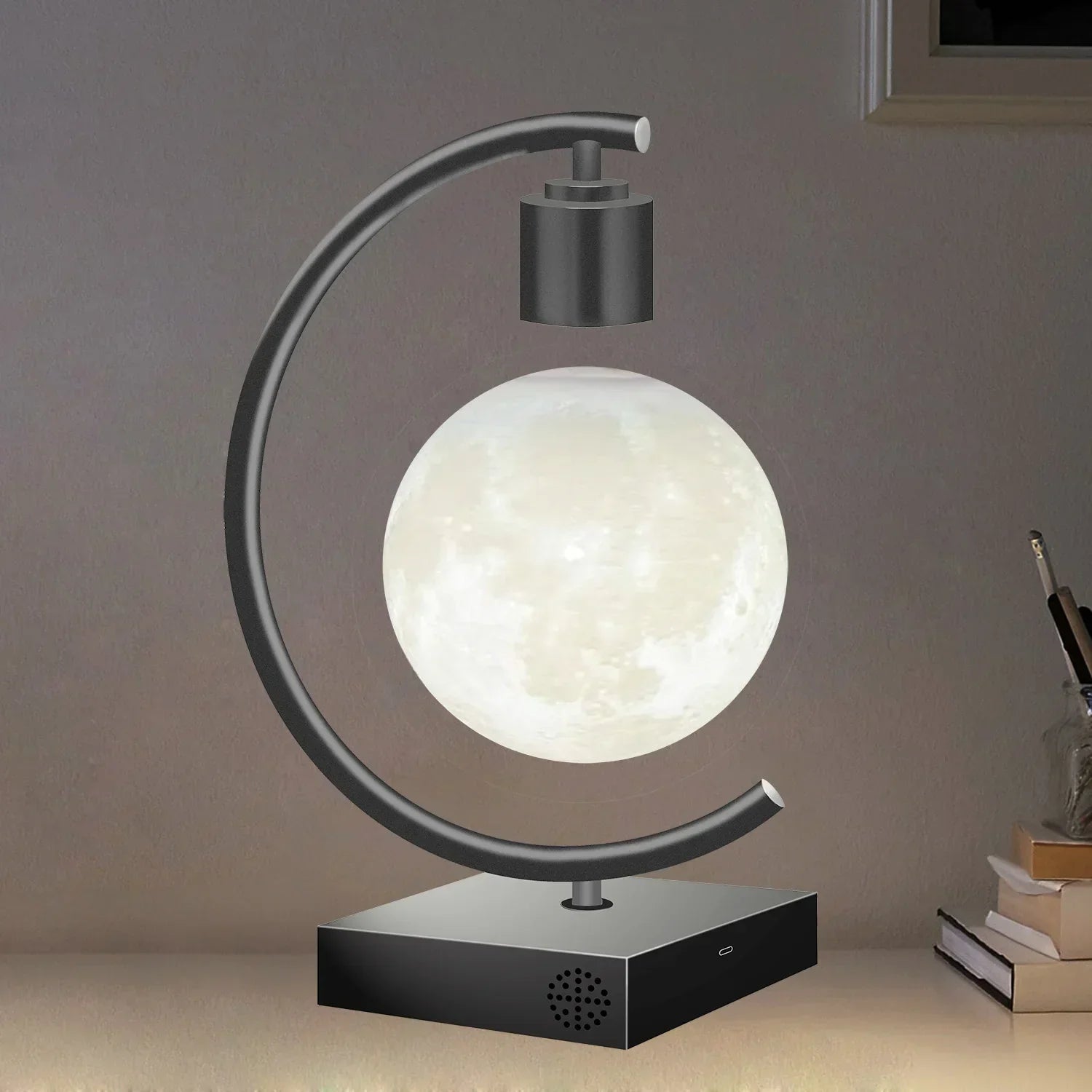 MoonGlide – Lampe lune flottante innovante avec LED dimmable