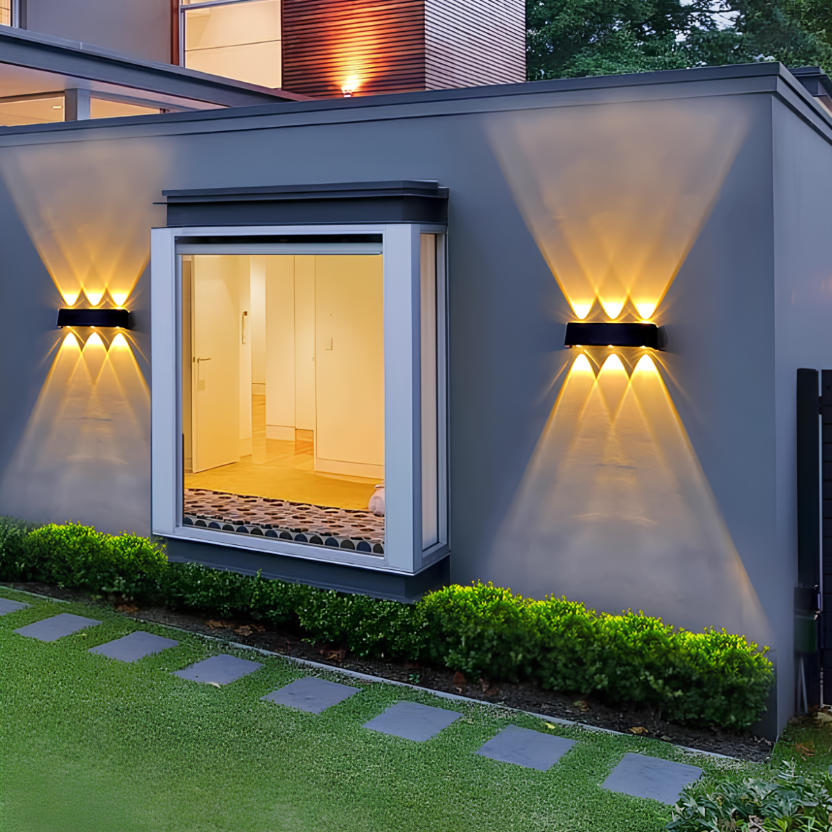 Applique murale solaire LED blanc chaud extérieur jardin IP65 aluminium moderne