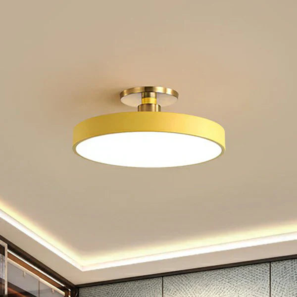 Plafonnier LED Rond Style Nordique Blanc – Salon Moderne