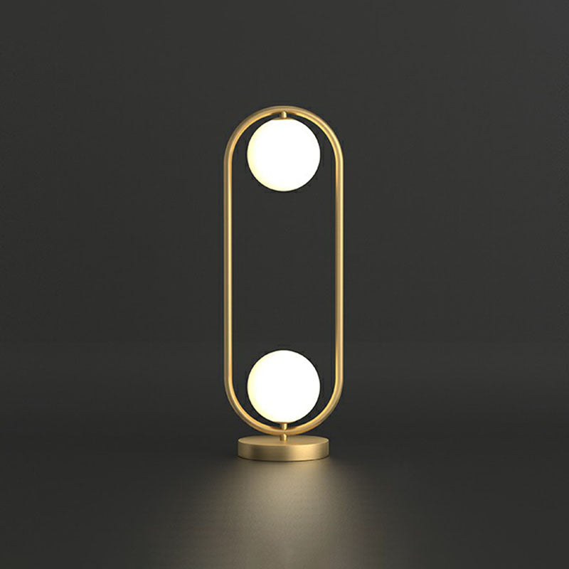 GloLux Duo – Lampe de Table à Finition Dorée avec 2 Globes en Verre