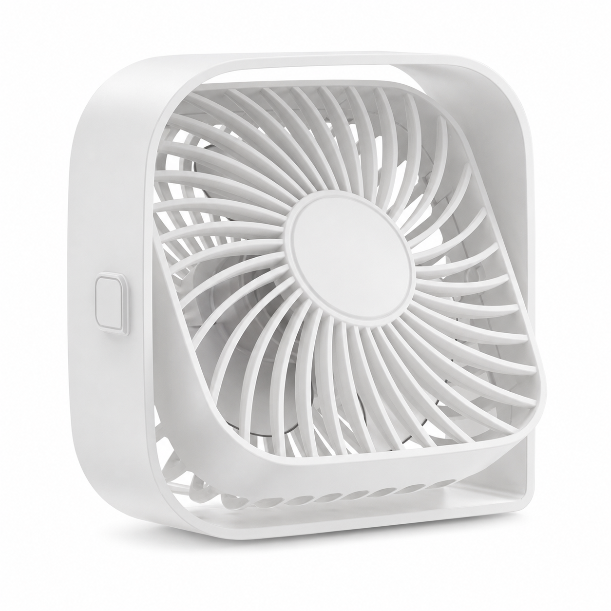 Ventilateur de Bureau Portable ABS Blanc 18 cm – Rotation 360°, 3 Vitesses, USB