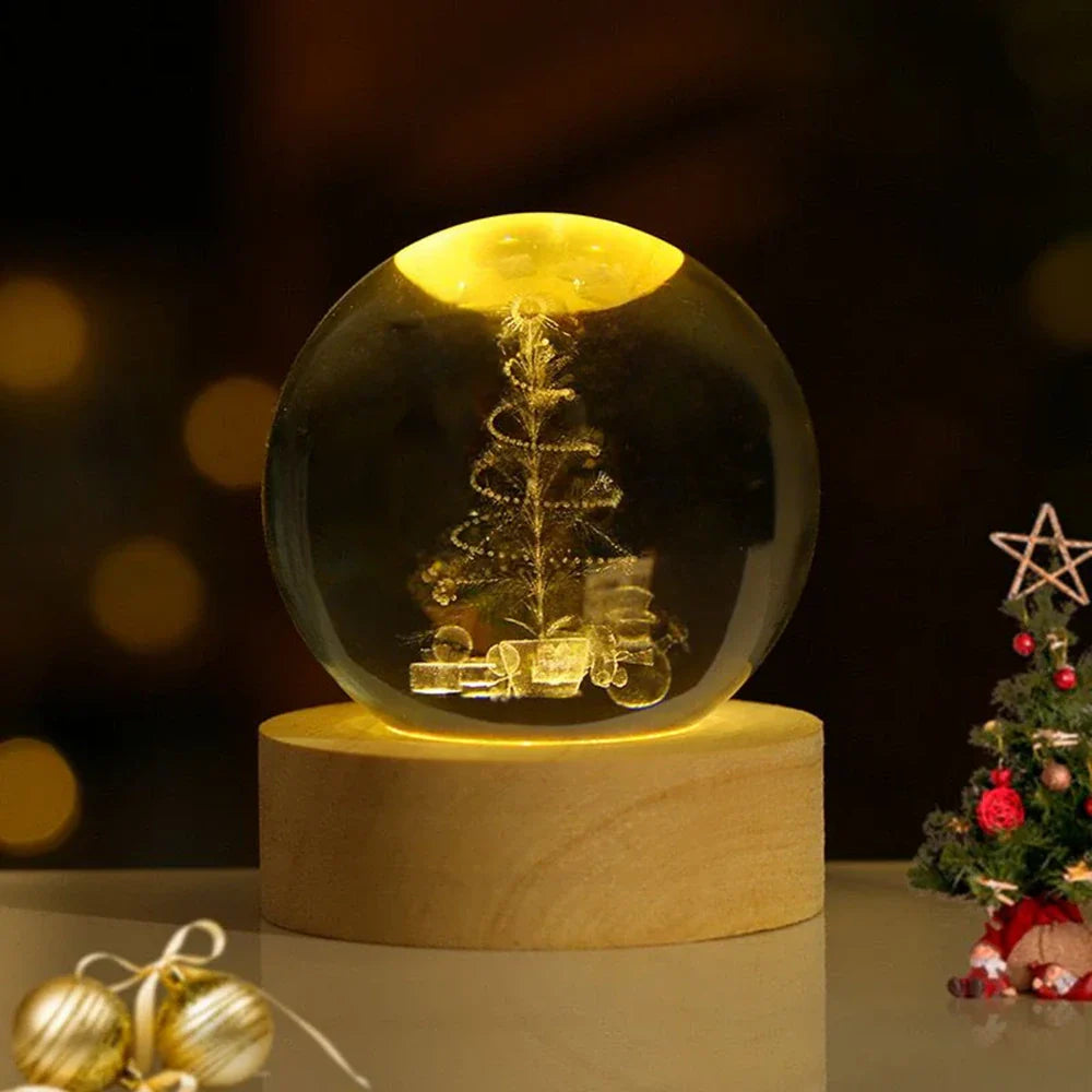 Boule Lumineuse Cristal – Lampe LED Colorée pour Chambre
