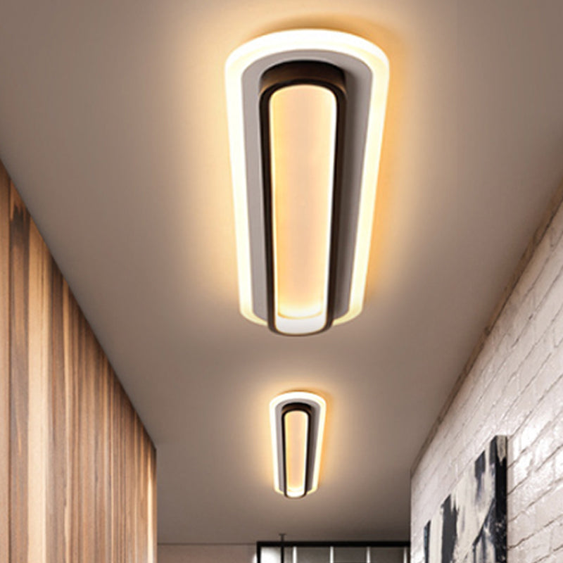 LumoOval – Plafonnier LED Ovale Moderne Noir/Blanc Salon
