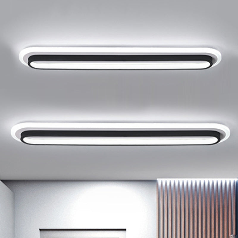 LumoOval – Plafonnier LED Ovale Moderne Noir/Blanc Salon