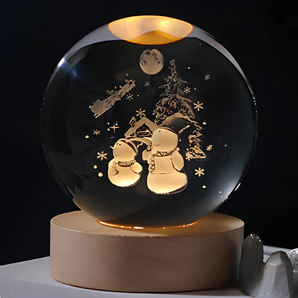 Boule Lumineuse Cristal – Lampe LED Colorée pour Chambre
