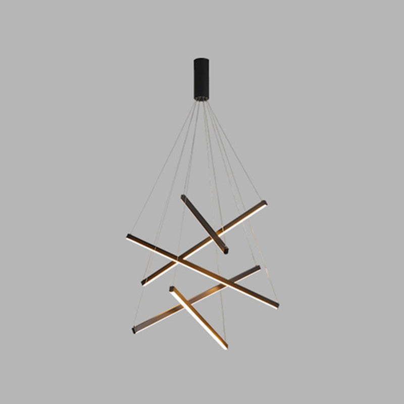 LumoNoir – Suspension LED Minimaliste Métal Moderne Lobby