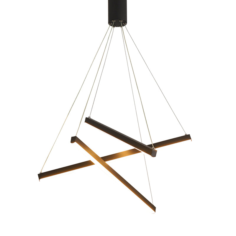 LumoNoir – Suspension LED Minimaliste Métal Moderne Lobby