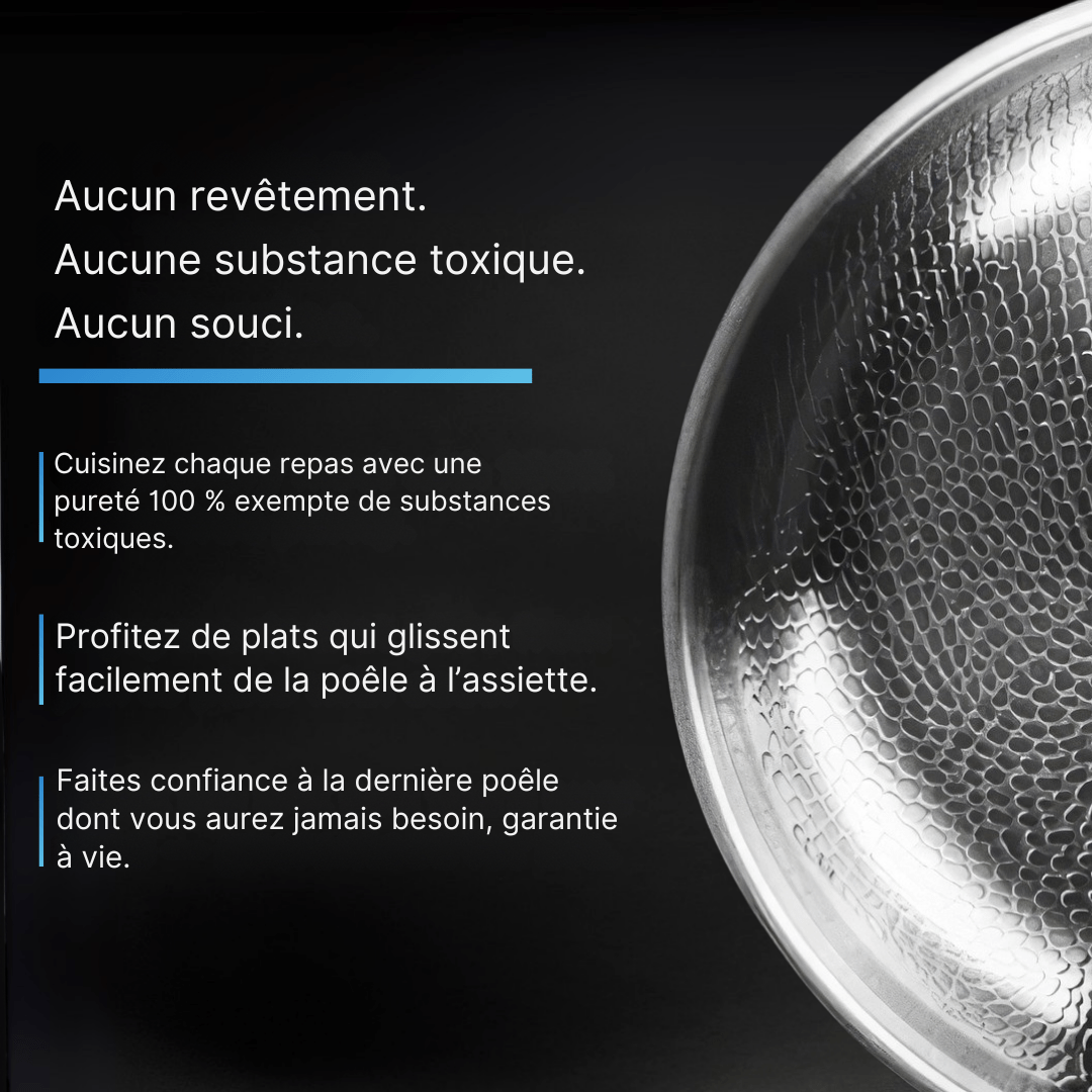 Poêle Wok | Titane Pur, Surface Martelée
