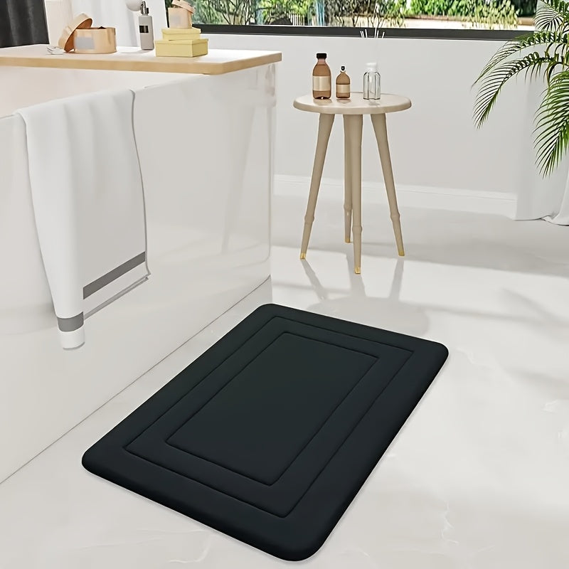 Tapis de Bain Vintage Polyester Gris 120 cm – Absorbant, Antidérapant, Lavable