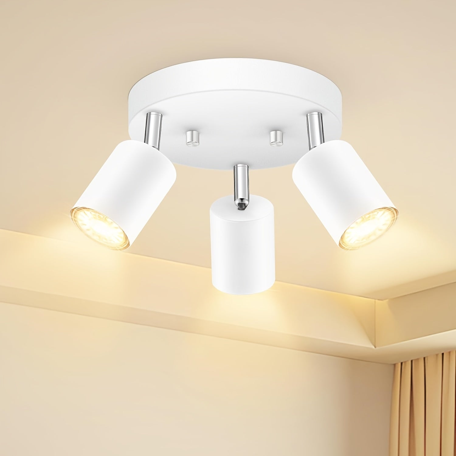 Trivaro – Spot Plafond LED 3 Lumières Orientables Blanc