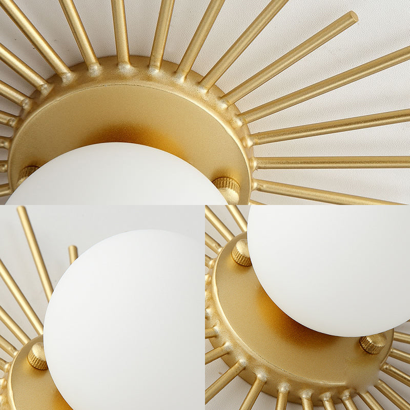 Luméora – Plafonnier Doré Verre Dépoli Moderne Salon
