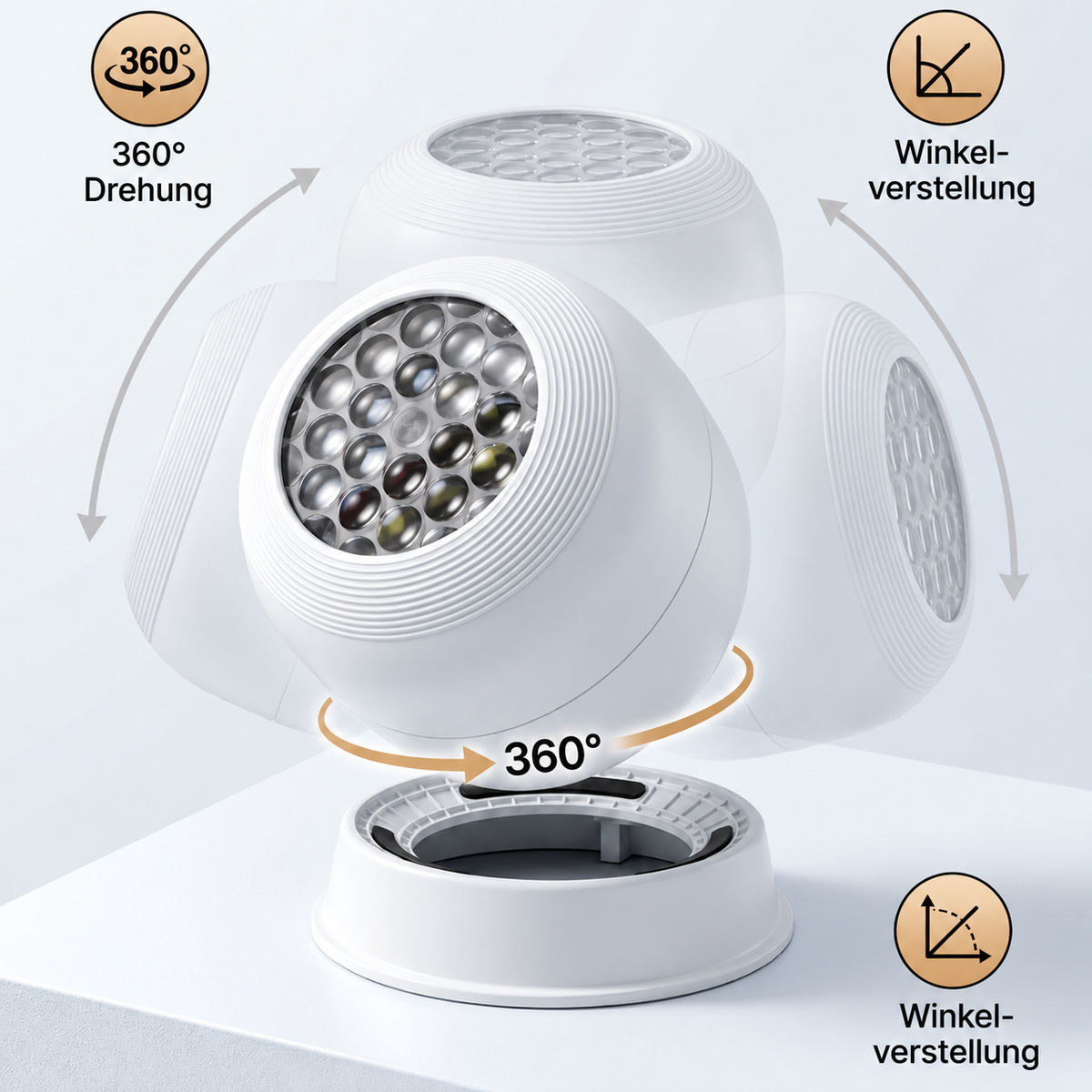 Projecteur LED Flocon de Neige Moderne – Rotation à 360°, USB, Lumière Douce
