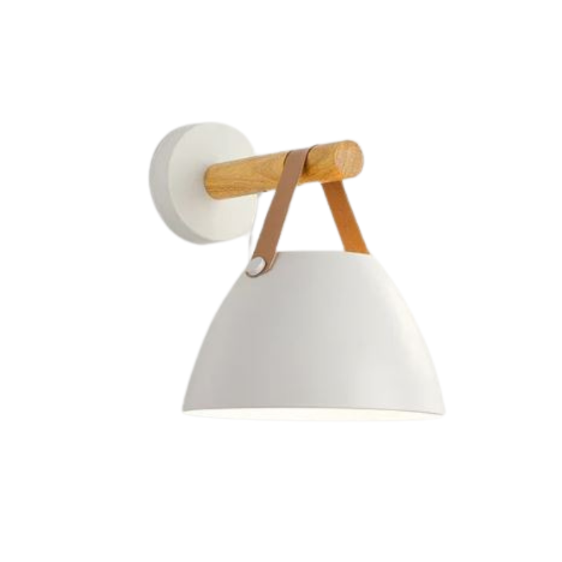 Applique Murale LED au Design Bois et Cuir SkandiShine