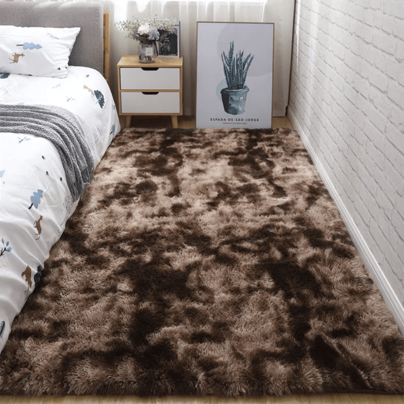 Tapis de Sol Shaggy Polyester Gris 60x90 cm – Antidérapant, Fibres Fines, Lavage Main