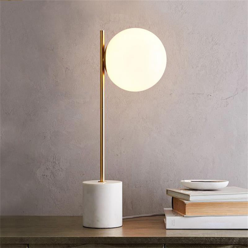 Lumiéra – Lampe de Table LED Moderne avec Base en Marbre pour Salon