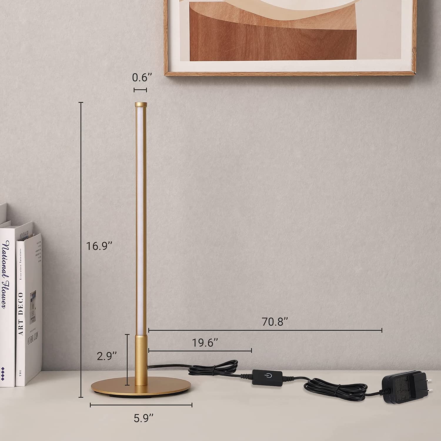 LustrousGold - Lampe de Table LED Dorée au Design Élégant et Moderne