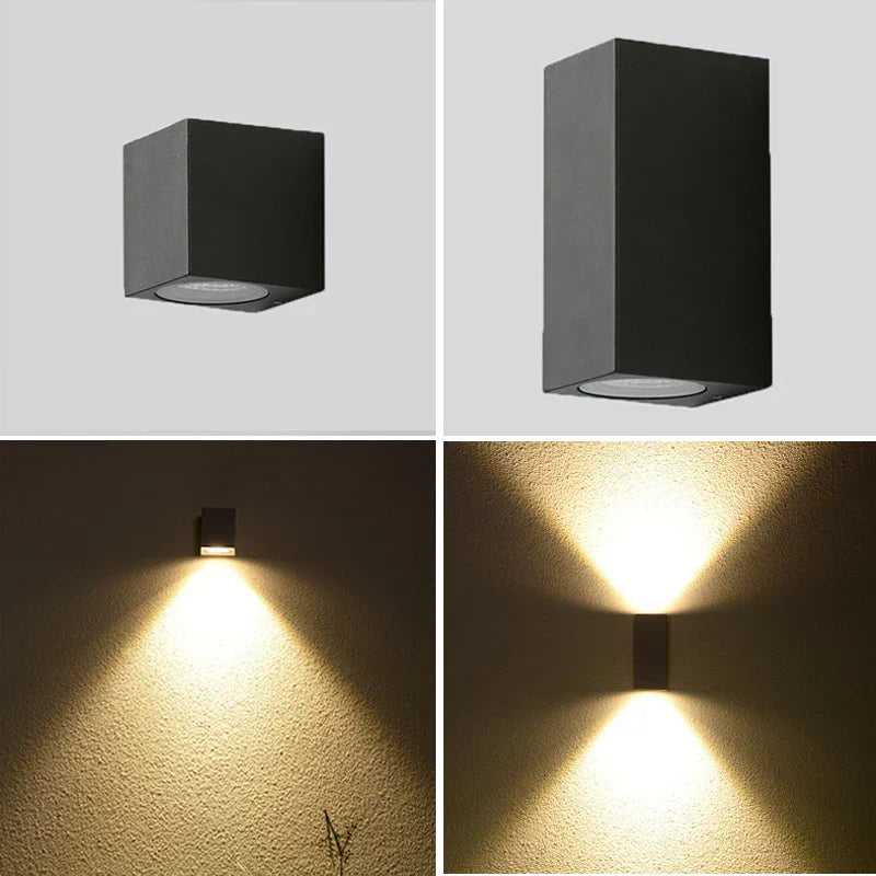 Lumora – Applique murale LED extérieur moderne, noir, jardin