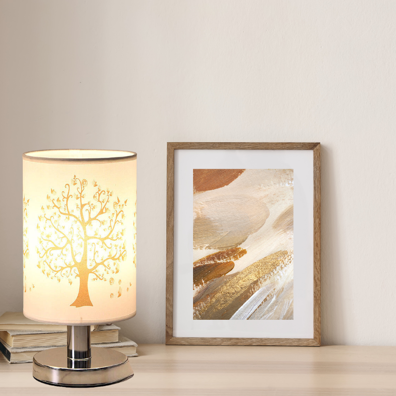 ClearGlow – Lampe Moderne Blanche avec Socle en Bois
