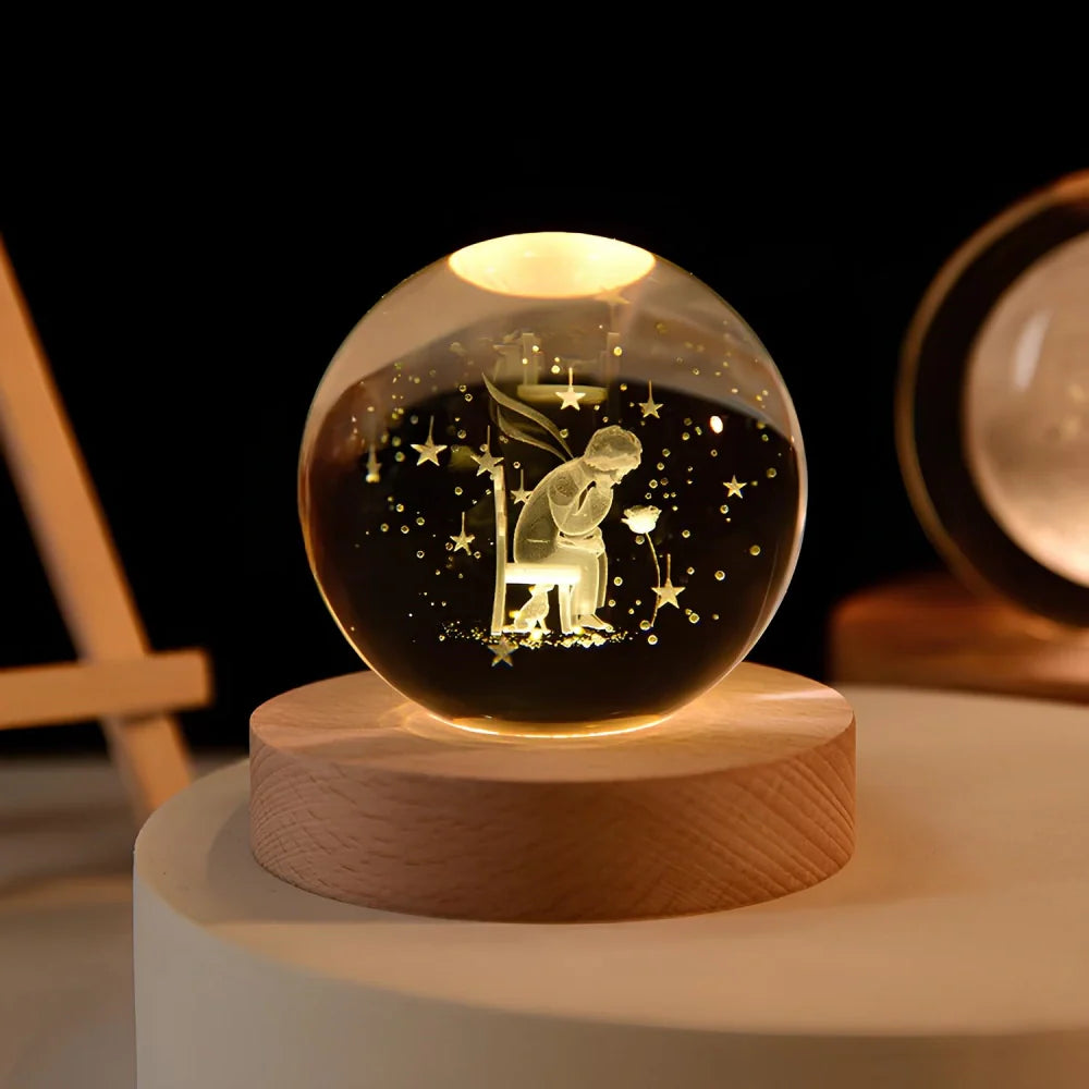 Boule Lumineuse Cristal – Lampe LED Colorée pour Chambre