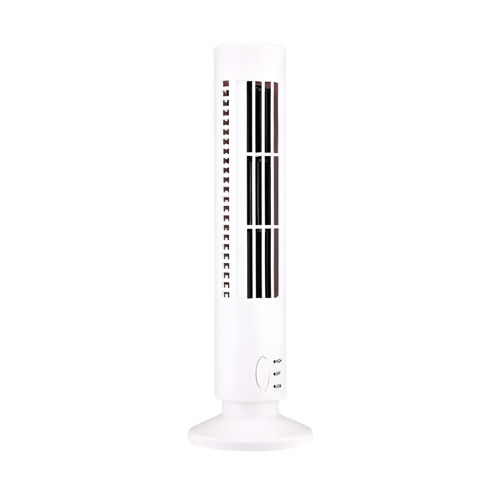 Mini climatiseur sans pales – Ventilateur de table USB compact à 2 vitesses