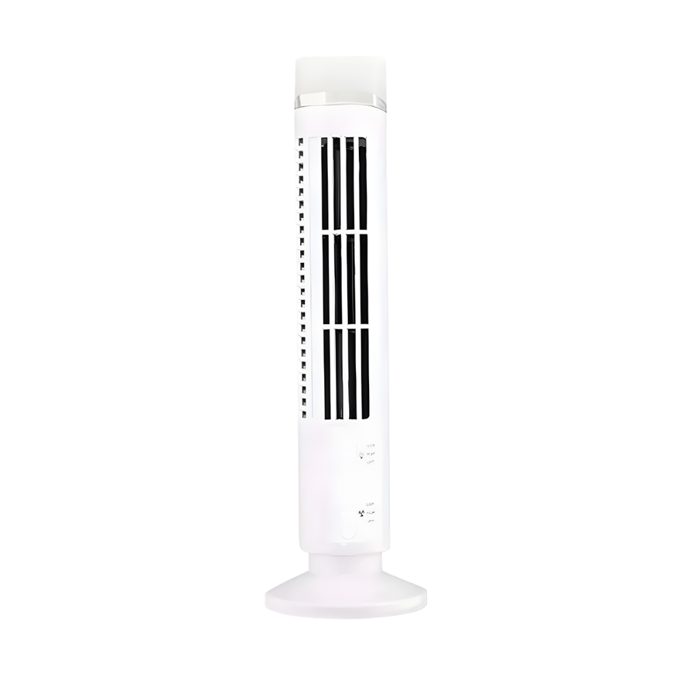 Mini climatiseur sans pales – Ventilateur de table USB compact à 2 vitesses