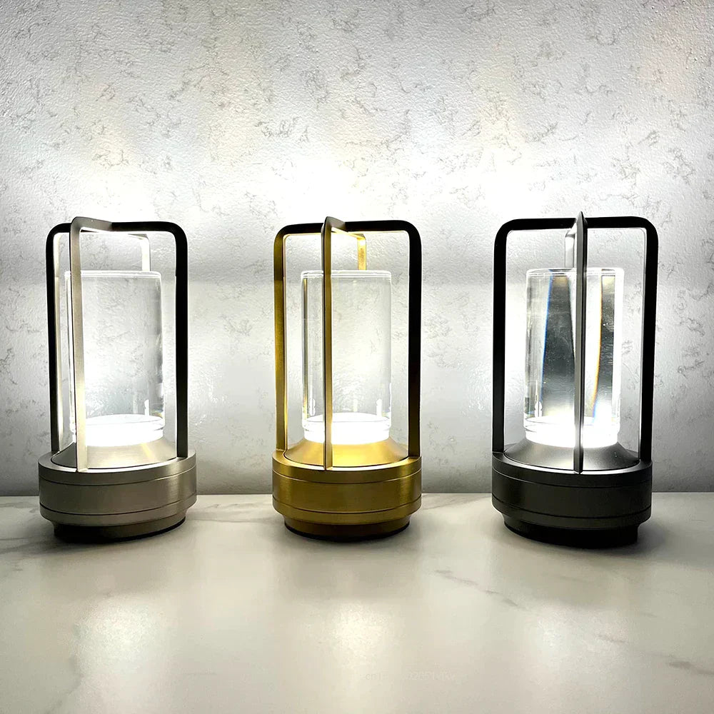 LumiCrysta – Lampe de table LED dimmable cristal poli, blanc, salon