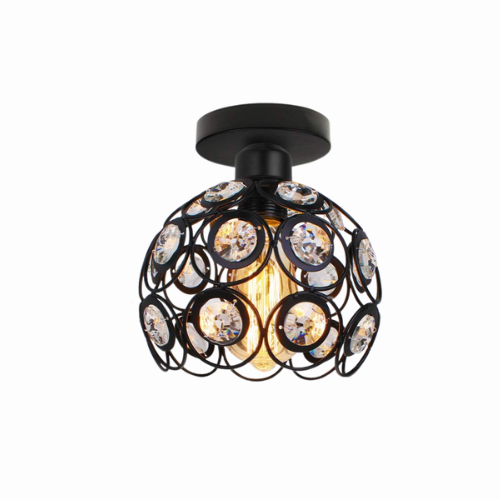LumaAurora – Plafonnier Cristal Luxe Finition Dorée Salon/Hall