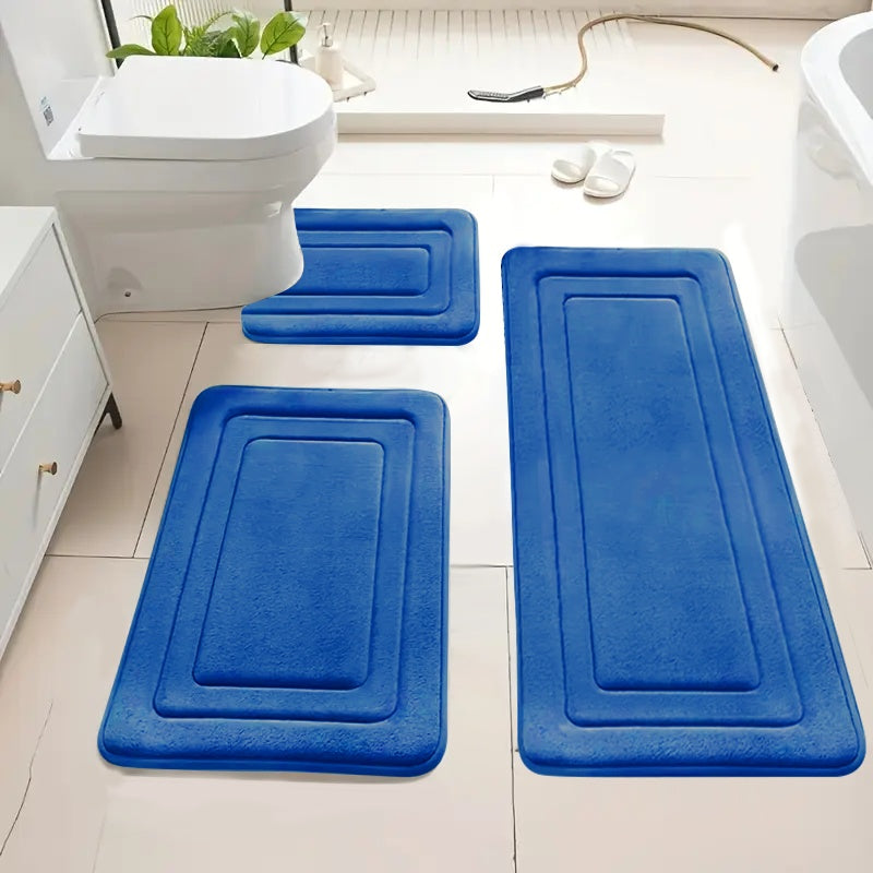 Tapis de Bain Polyester Gris 40x60 cm – Absorbant, Antidérapant, Tricoté