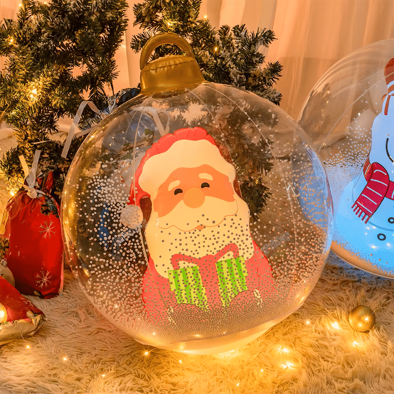 Boule de Noël lumineuse 60 cm avec LED et télécommande, déco extérieure bonhomme de neige, Père Noël, sapin ou renne