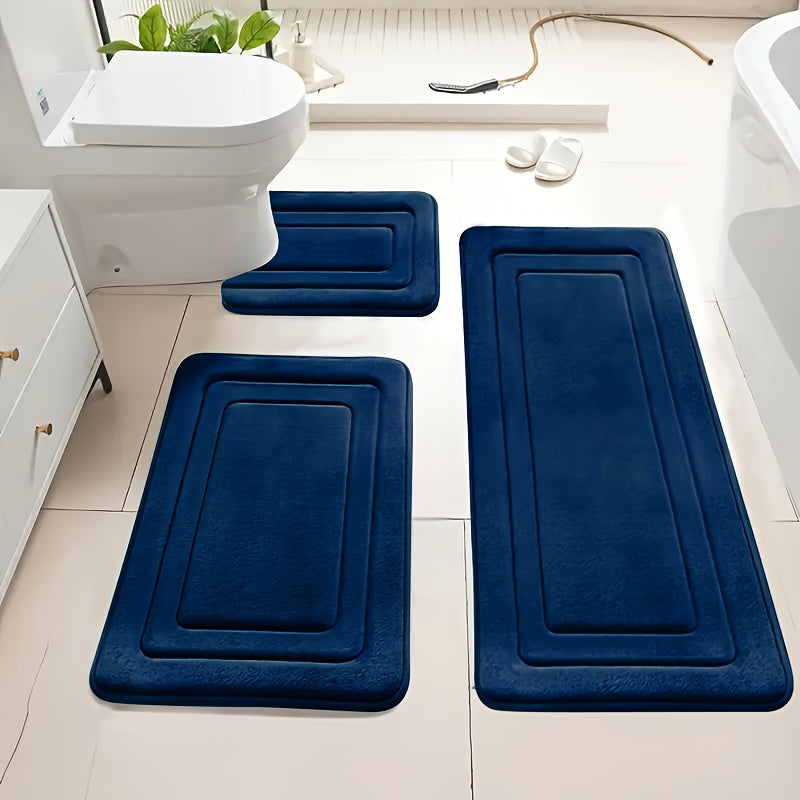 Tapis de Bain Polyester Gris 40x60 cm – Absorbant, Antidérapant, Tricoté