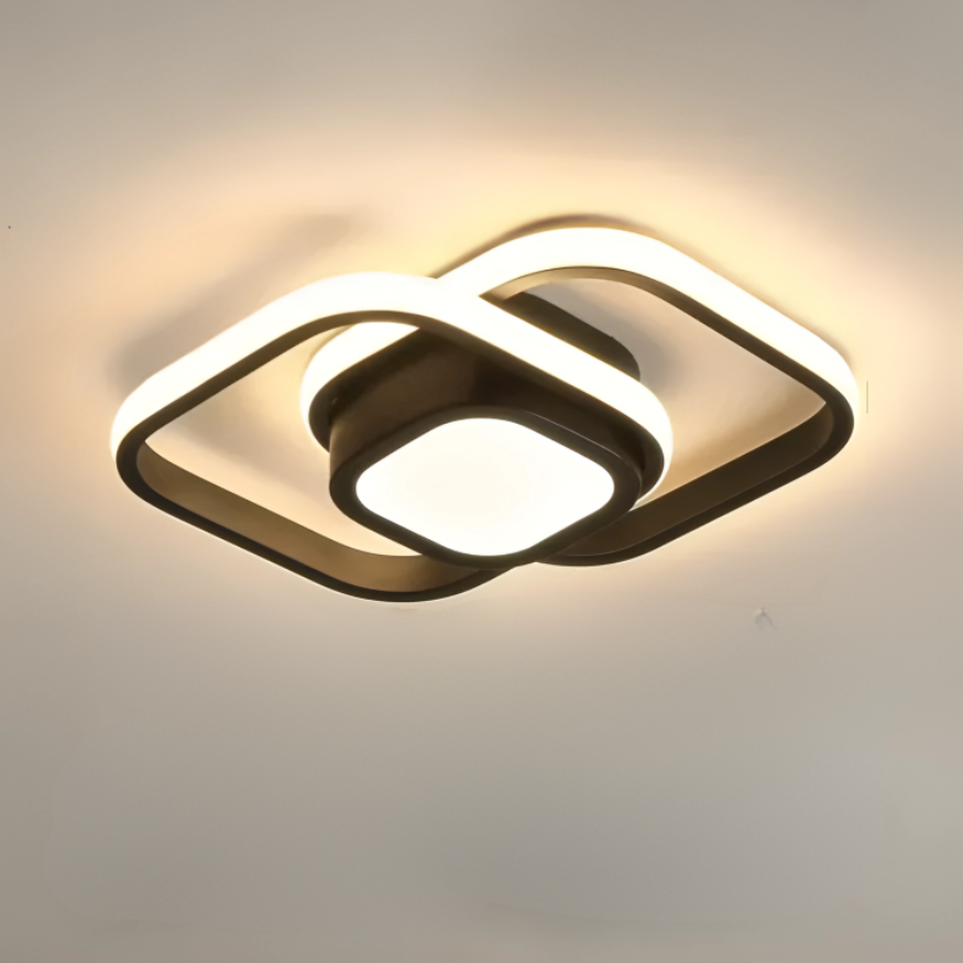 Orbis – Plafonnier LED Double Anneau Moderne Blanc Salon