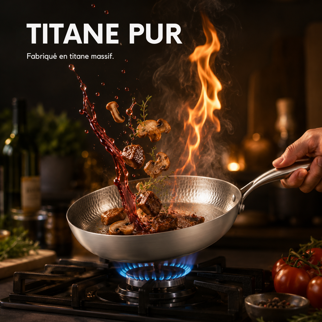 Poêle Profonde en Titane | 28cm, Compatible Induction