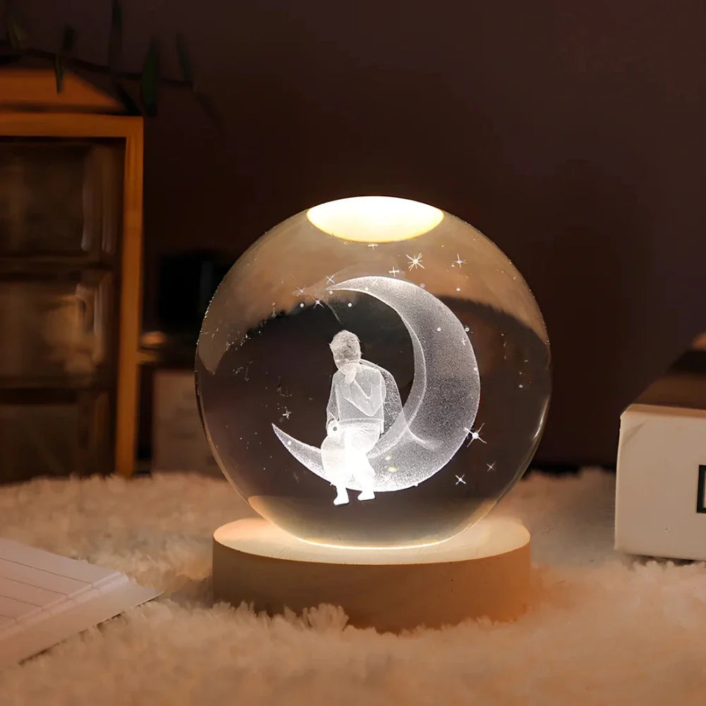 Boule Lumineuse Cristal – Lampe LED Colorée pour Chambre