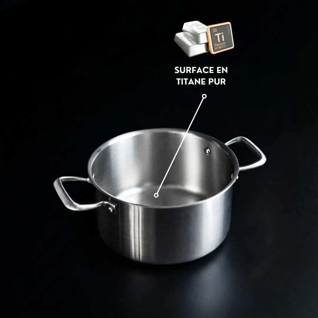 Pot en Titane | Surface Anti-Rayures, Haute Résistance
