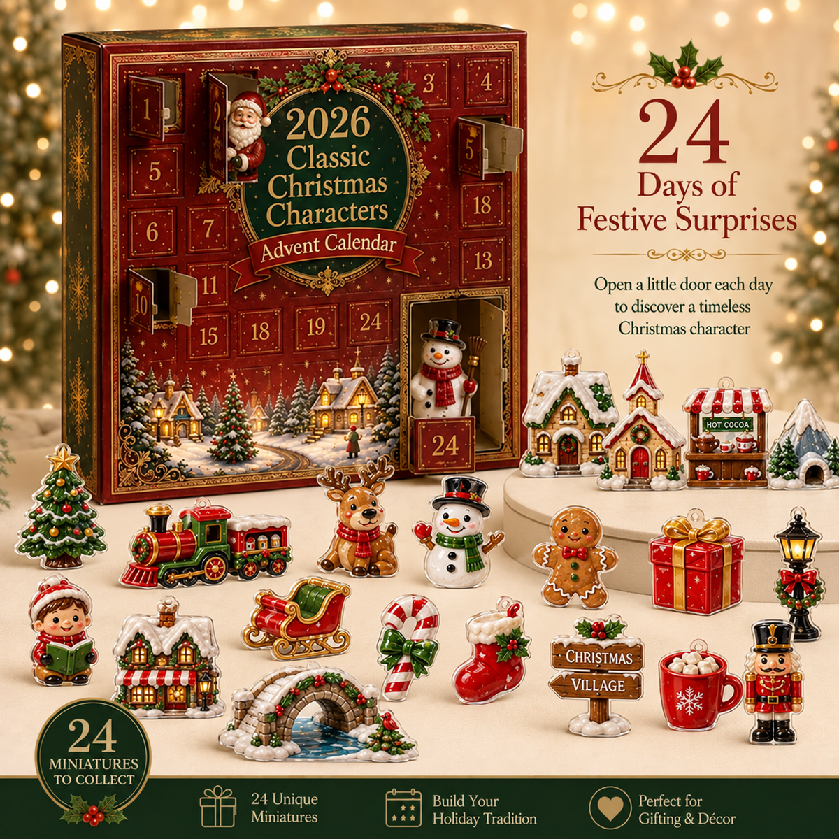 Calendrier de l’Avent Classique 2026 – Personnages de Noël