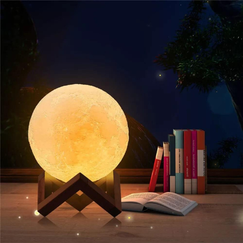 LumiLune – Lampe LED Lune Moderne Blanche pour Intérieur