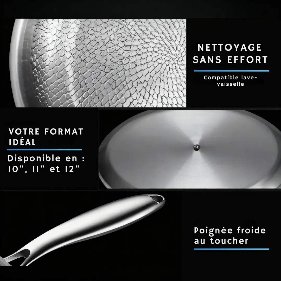 Poêle | Titane Pur, Surface Martelée
