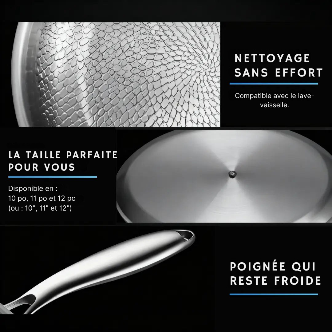 Poêle Wok | Titane Pur, Surface Martelée