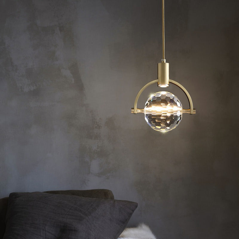 Celiora – Suspension LED Cristal Moderne Salon Blanc